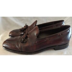 Cortina Italian Men's Dark Brown Leather Tassel Loafer Dress Shoes Size 10/11